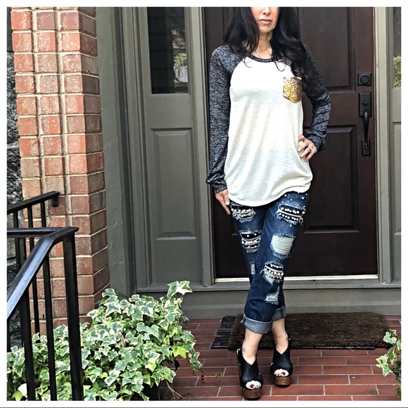 ✨LAST ONE✨Raglan sequins pocket long sleeves top - Picture 4 of 7
